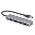 USB 3.2 Gen 1 &scaron;akotuvas UGREEN 50985 (4&times; USB-A, 5 Gb/s, sidabrinis)