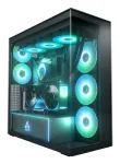 Korpusas ARCTIC Xtender VG (Mirror Black) Premium E-ATX su vertikaliu GPU montavimu