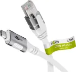 Tinklo kabelis Goobay 74166 USB C RJ-45 Cat6 1,5 m Baltas