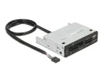 DeLOCK 91708 kortelių skaitytuvas USB 2.0 vidinis, juodas/pilkas, CF, SD, MicroSD
