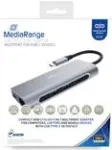 MEDIARANGE MRCS510 - USB 3.2 Gen 1 C tipo ir A tipo jungtimis, 4K HDMI, SD kortelių skaitytuvas, 5 Gbit/s, sidabrinis