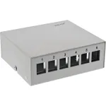 InLine Desktop Consolidation Point Box 6x Keystone RJ45, metalinė, RAL7035