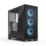 Korpusas Fractal Design Pop 2 Air Black TG RGB Midi Tower &mdash; ATX/Micro-ATX/Mini-ITX, 3x120mm priekyje, 1x120mm gale, 2.5 colio + 3.5 colio vietos