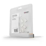 Lindy USB Type C prievadų blokatoriai (be rakto) &ndash; 10 vnt., oranžiniai