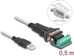 DeLOCK USB 2.0 Type-A į RS-422/485 adapteris su 6 kontaktų gnybtų bloku, 0,5 m