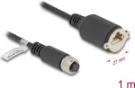 Tinklo kabelis DeLOCK M12 A-koduotas 8 kontaktų moteri&scaron;kas į RJ45 lizdą Cat.5e F/UTP 1 m juodas