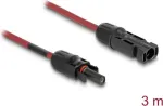Laidas DELOCK 90971 saulės baterijų priedas, 3 m, 4 mm&sup2; gyslos, DL4 ki&scaron;tukas&ndash;lizdas, 1000 V DC, raudonas/juodas