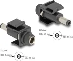 DeLOCK Keystone modulis DC 5,5 &times; 2,5 mm motina&ndash;tėvas juodas