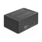 DeLOCK USB dviejų SATA HDD/SSD diskų stotelė su klonavimo funkcija ir kortelių skaitytuvu