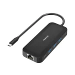 Hama 00300080 USB Type-C stotelė su HDMI, RJ-45, USB 3.2 Gen 1, 5000 Mbit/s, juoda