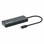 Manhattan USB-C Dock/Hub, 7 prievadai USB-A, 5 Gbps (USB 3.2 Gen1), juodas