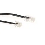 ACT plok&scaron;čias telefono kabelis 10 m juodas su RJ11 ir RJ45 jungtimis
