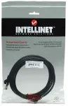 Intellinet tinklo jungiamasis kabelis, Cat5e, 15 m, juodas, CCA, U/UTP, PVC, RJ45, auksuoti kontaktai, apsaugotas nuo užkliuvimo, su gaubtu, viso gyvenimo garantija