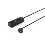 Hama 00223012 elektros ilgintuvas 3 lizdų su didesne apsauga nuo palietimo, juodas