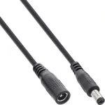 InLine DC prailginimo kabelis, ki&scaron;tukas / lizdas 5,5x2,1 mm, juodas, 1 m