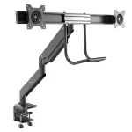 StarTech.com Dvigubo monitoriaus laikiklis ant stalo &ndash; ergonomi&scaron;kas VESA laikiklis 32 colių (8 kg) ekranams &ndash; sinchronizuotas reguliavimas &ndash; auk&scaron;čio reguliavimas &ndash; C spaustuvas/įvorė
