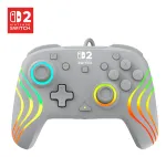 Prievadinis RGB žaidimų valdiklis Turtle Beach Afterglow Wave pilka &ndash; USB-C, 3 m laidas, skirta Nintendo Switch / Switch 2 / Switch OLED