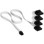 Corsair Premium Sleeved 4x 4-Pin-Molex kabelis, skirtas Type-5 maitinimo &scaron;altiniui - Baltas