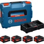 Bosch 1600A0373Y 18V pradinis rinkinys, 2x EXBA18V-55 + 2x EXBA18V-80 akumuliatoriai + EXAL18V2-320 įkroviklis