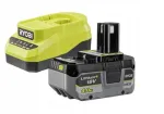 RYOBI 18V ONE+ 4.0Ah Li-ion Akumuliatorius + RC18120A Įkroviklio Pradinis Rinkinys