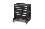KETER BOOKCASE 5 DRAWERS TOOL CHEST SET Modular Rolling Tool Storage Black and Red