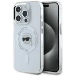 KARL LAGERFELD IML Metal Karl Head MagSafe Case, Apple iPhone 15 Pro Max, White