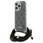 Guess GUHCP16LHC4SEW iPhone 16 Pro Hardcase Crossbody Cord 4G Print Brown