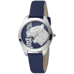 JUST CAVALLI Moteri&scaron;kas Laikrodis JC1L210L0115 32mm Sidabrinis Ciferblatas Balta Odinė Apyrankė
