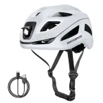 ROCKBROS ZK-077 Smart Bicycle Helmet su integruotu LED ap&scaron;vietimu, 57-61 cm, balta