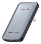 Verbatim Slim GaN Charger 2 prievadų 65W (EU/UK/US) pilka