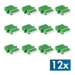 LogiLink LC Quad &scaron;viesolaidžio adapterių rinkinys, 12 vnt., žalias, su flan&scaron;u, SC Duplex Breakout