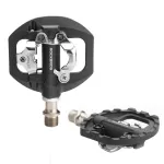 Rockbros M108 hibridiniai dviračio pedalai &ndash; nailono kompozitas, dvipusiai SPD ir platforma, juodi