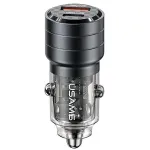 USAMS C36 95W greito įkrovimo automobilinis įkroviklis USB + USB-C juodas CC176CC01 (US-CC176)