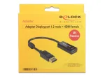 DeLOCK vaizdo/garso adapteris DisplayPort (M) &ndash; HDMI (M) 20 cm, DisplayPort 1.2, juodas (62609)