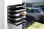 DURABLE 3360-01 pakabinamų bylų dėžė poliesteris-plienas juoda A4 20 bylų