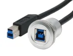 EXSYS EX-49187 skydinio montavimo USB-B adapterio kabelis, USB 3.2 Gen 1, 30 cm, metalinis korpusas