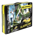 SCHILDKR&Ouml;T Slackline rinkinys 15 m, geltonas, 50 mm pločio su fiksavimo mechanizmu &ndash; pusiausvyros treniravimo komplektas 970701