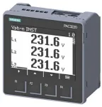 Siemens SENTRON PAC3220 galios stebėjimo įrenginys, Modbus TCP, LCD, 96x96mm skydinis montavimas, 690/400V AC, 24-60V DC pagalbinis maitinimas, sraigtiniai gnybtai 7KM32201BA011EA0