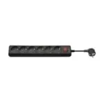 Wentronic Goobay 6 vietų elektros ilgintuvas su jungikliu, 1,5 m, juodas 51290