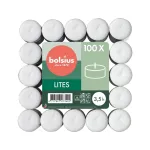 BOLSIUS arbatžvakės 100 vnt. baltos