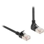 Delock tinklo kabelis RJ-45 (M) kampu į vir&scaron;ų į RJ-45 (M) tiesus, 2,0 m, 4,5 mm, S/FTP, CAT 6a, ekranuotas, be halogenų, juodas (80288)