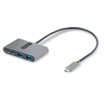 StarTech.com 4 prievadų USB-C centras su 100W maitinimo perdavimo funkcija - 2x USB-A + 2x USB-C - USB 3.0 5Gbps - 30 cm kabelis - ne&scaron;iojamas USB Type-C į USB-A/C centras