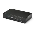 StarTech.com 4 prievadų HDMI KVM jungiklis su USB 3.0 &ndash; 1080p, 1920 x 1080 pikselių, montavimas į stelažą, juoda