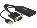 Laidas DeLOCK 0,25 m VGA+USB 2.0-A / HDMI