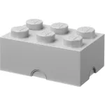 Dėžė daiktams laikyti Room Copenhagen LEGO Storage Brick 6, pilka &ndash; sukraunama žaislų ir aksesuarų organizavimo dėžė