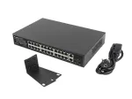 Nevaldomas PoE+ komutatorius Lanberg RSGE-24P-2GE-2S-250, 24 prievadai, montavimas į stovą