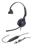 Yealink UH42 Mono UC USB-C/A ausinės, laidinės, skambučiams/muzikai, 20&ndash;20000 Hz, 116 g, juodos