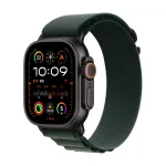 APPLE Watch Ultra 2 GPS + Cellular 49mm juodas titano korpusas su tamsiai žaliu Alpine Loop dirželiu - didelis