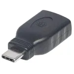 Manhattan USB-C į USB-A adapteris, vyri&scaron;kas į moteri&scaron;ką, 5 Gbps (USB 3.2 Gen1 / USB 3.0), SuperSpeed USB, juodas, garantija visam gyvenimui