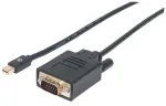 Manhattan 152167 vaizdo signalo keitiklis i&scaron; Mini DisplayPort į VGA, juodas